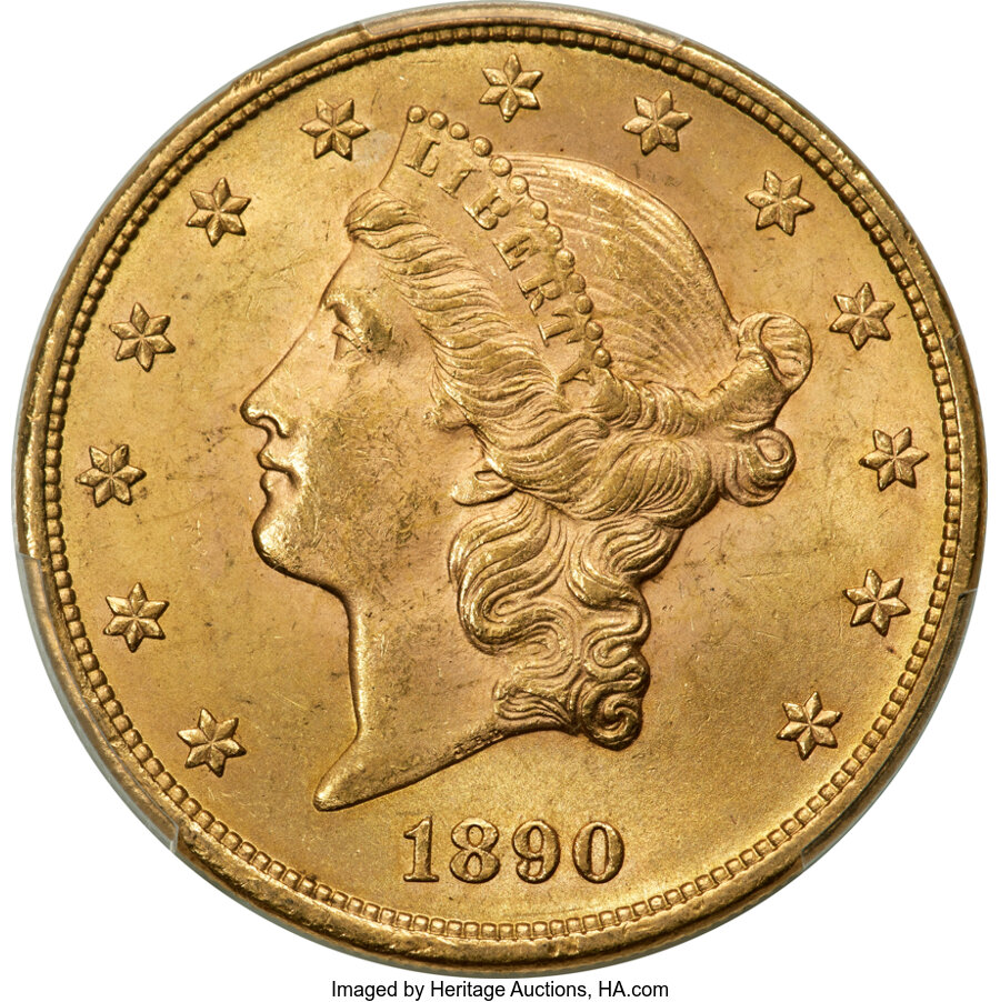 1890 $20 MS63 PCGS. CAC....
