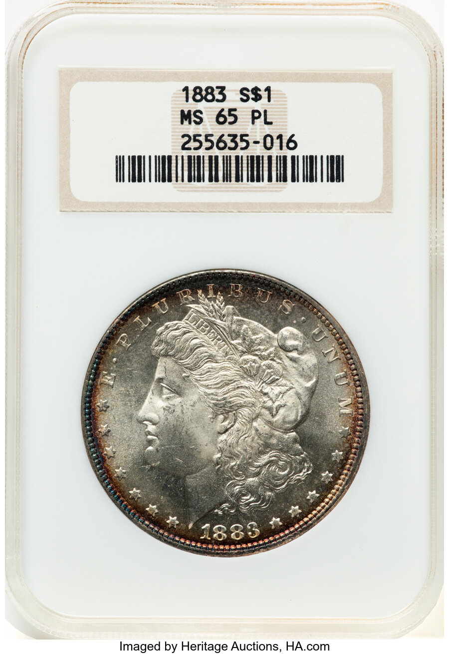 1883 $1 MS65 Prooflike NGC. NGC Census: (40/3). Mintage 12,291,039. ...