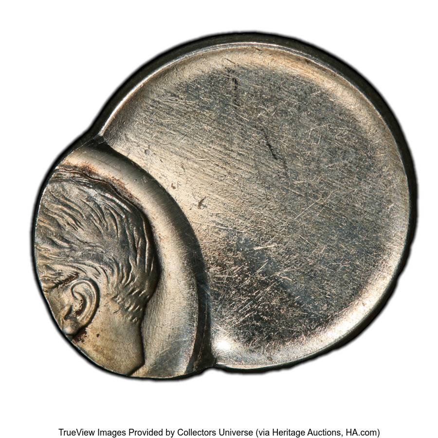 No Date 10C Roosevelt Dime 90% Silver -- Struck 75% Off Center -- PCGS MS62. Ex: Fred Weinberg Collection....