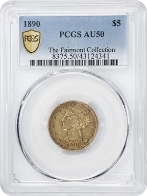 image for: 1890 Liberty Head Half Eagle. AU-50 (PCGS).