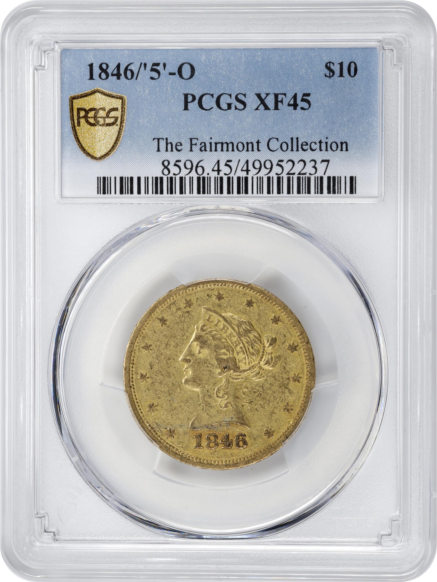 image for: 1846/'5'-O Liberty Head Eagle. Winter-4. EF-45 (PCGS).