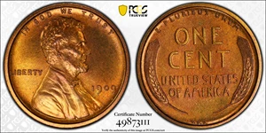 image for: 1909 Lincoln Cent. V.D.B. Proof-65 RB (PCGS). CMQ.