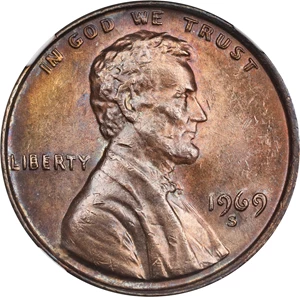 image for: 1969-S Lincoln Cent. FS-101. Doubled Die Obverse. MS-63 BN (NGC). CMQ.