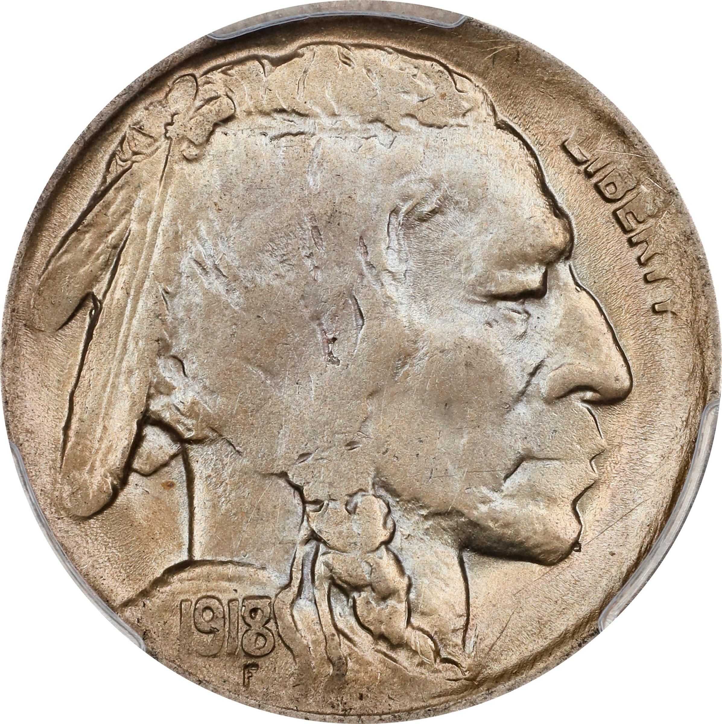 1918/7-D Buffalo Nickel. FS-101. AU-55 (PCGS). CAC. CMQ.