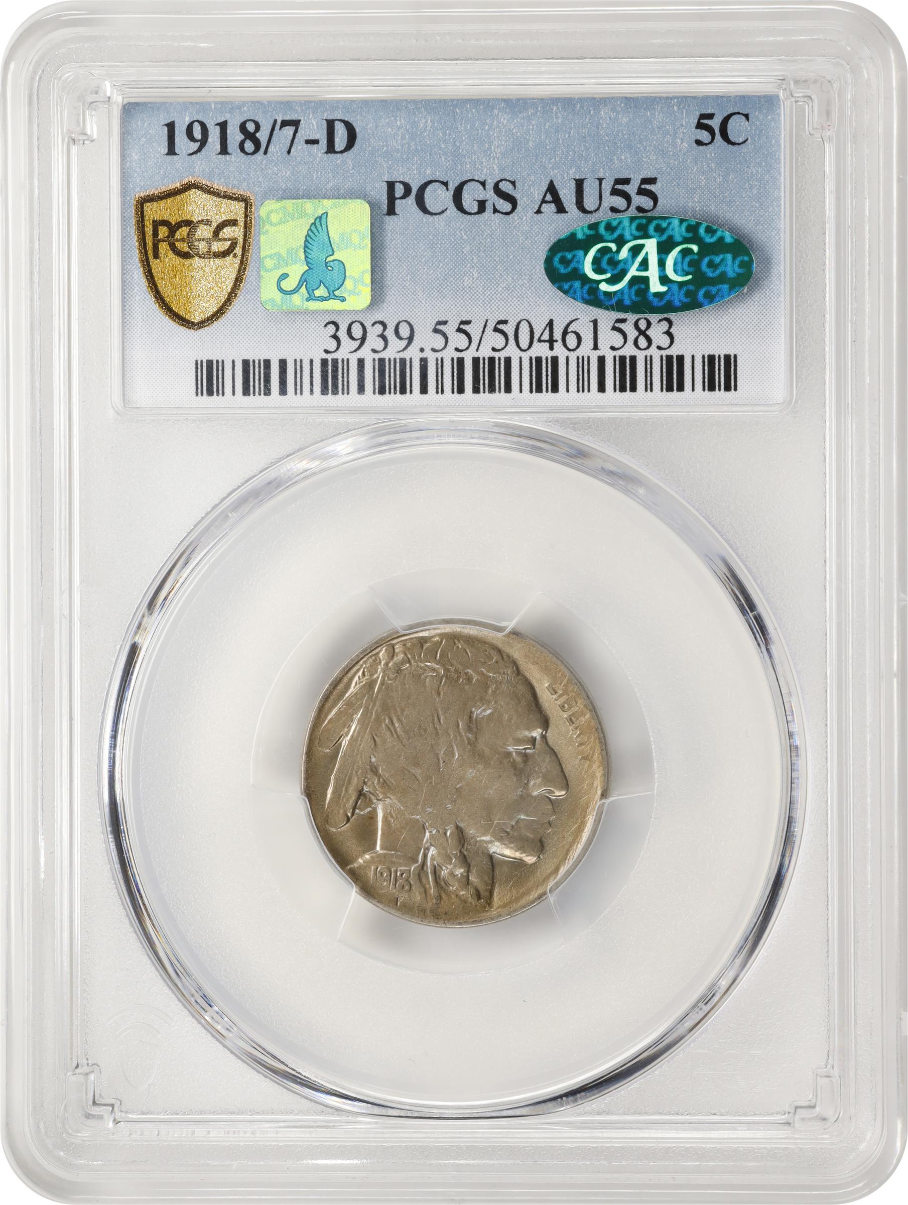 1918/7-D 5c AU50 thumbnail 4