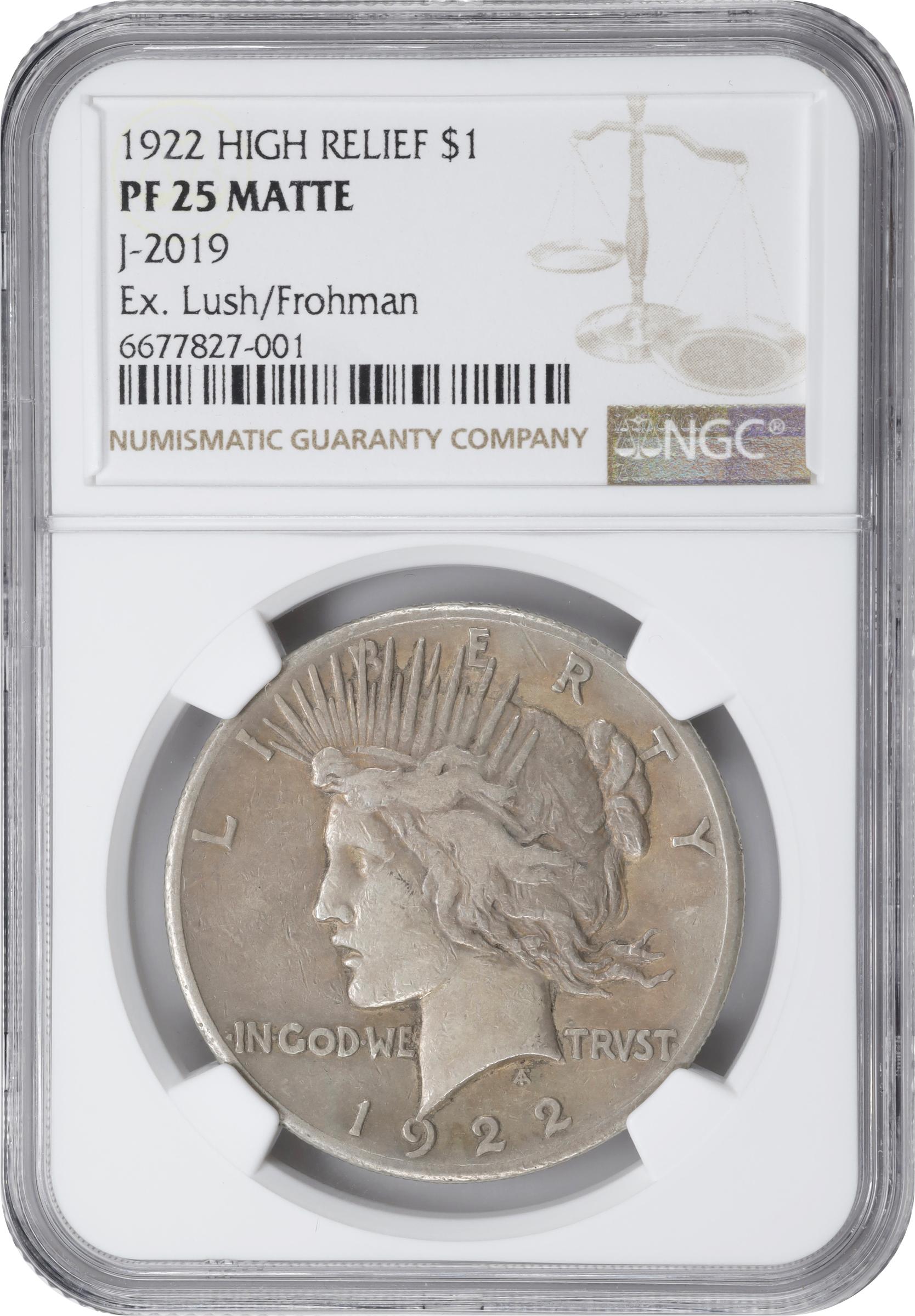 image for: 1922 Peace Silver Dollar. High Relief. Judd-2019. Matte Proof-25 (NGC).