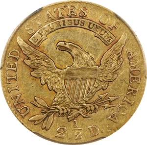 image for: 1808 Capped Bust Left Quarter Eagle. BD-1. Rarity-4. AU-53 (PCGS).