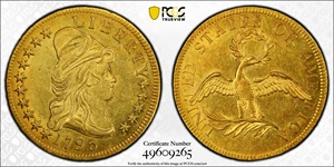 image for: 1795 Capped Bust Right Eagle. BD-1, Taraszka-1. Rarity-3+. 13 Leaves. AU-55 (NGC). CMQ.