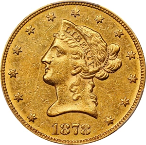 image for: 1878-CC Liberty Head Eagle. AU-53+ (PCGS).