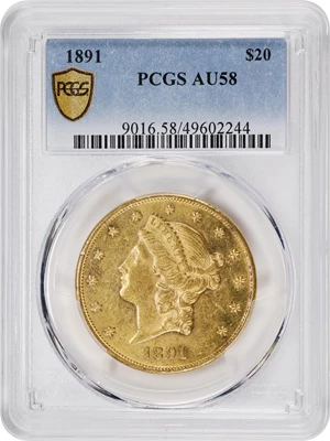image for: 1891 Liberty Head Double Eagle. AU-58 (PCGS).
