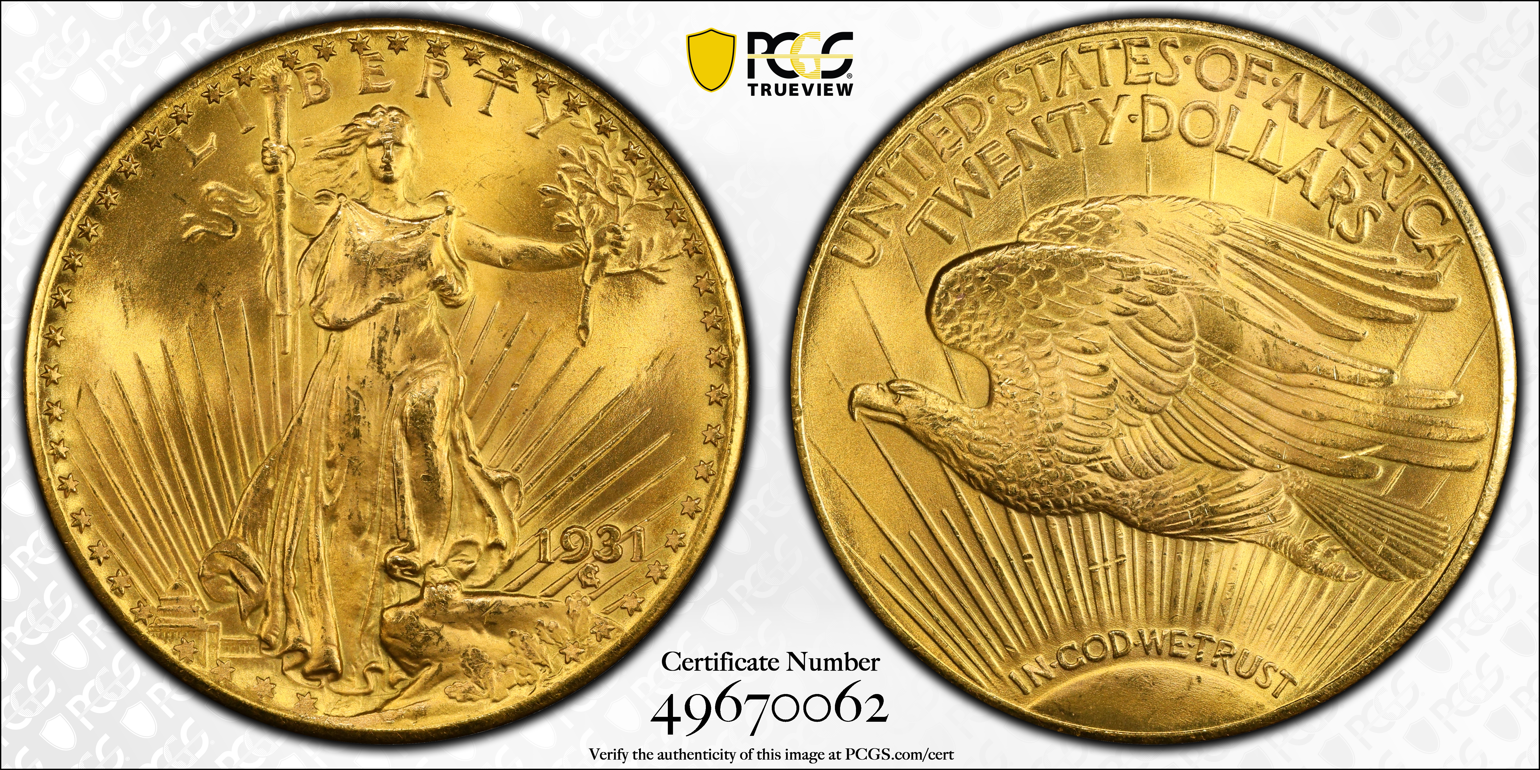 image for: 1931 Saint-Gaudens Double Eagle. MS-65 (PCGS). CMQ.