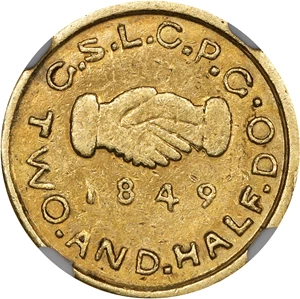 image for: 1849 Mormon $2.50. K-1. Rarity-5. MS-61 (NGC).