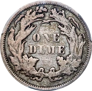 image for: 1867 Liberty Seated Dime. Fortin-102. Rarity-5. Fine-12 (PCGS).
