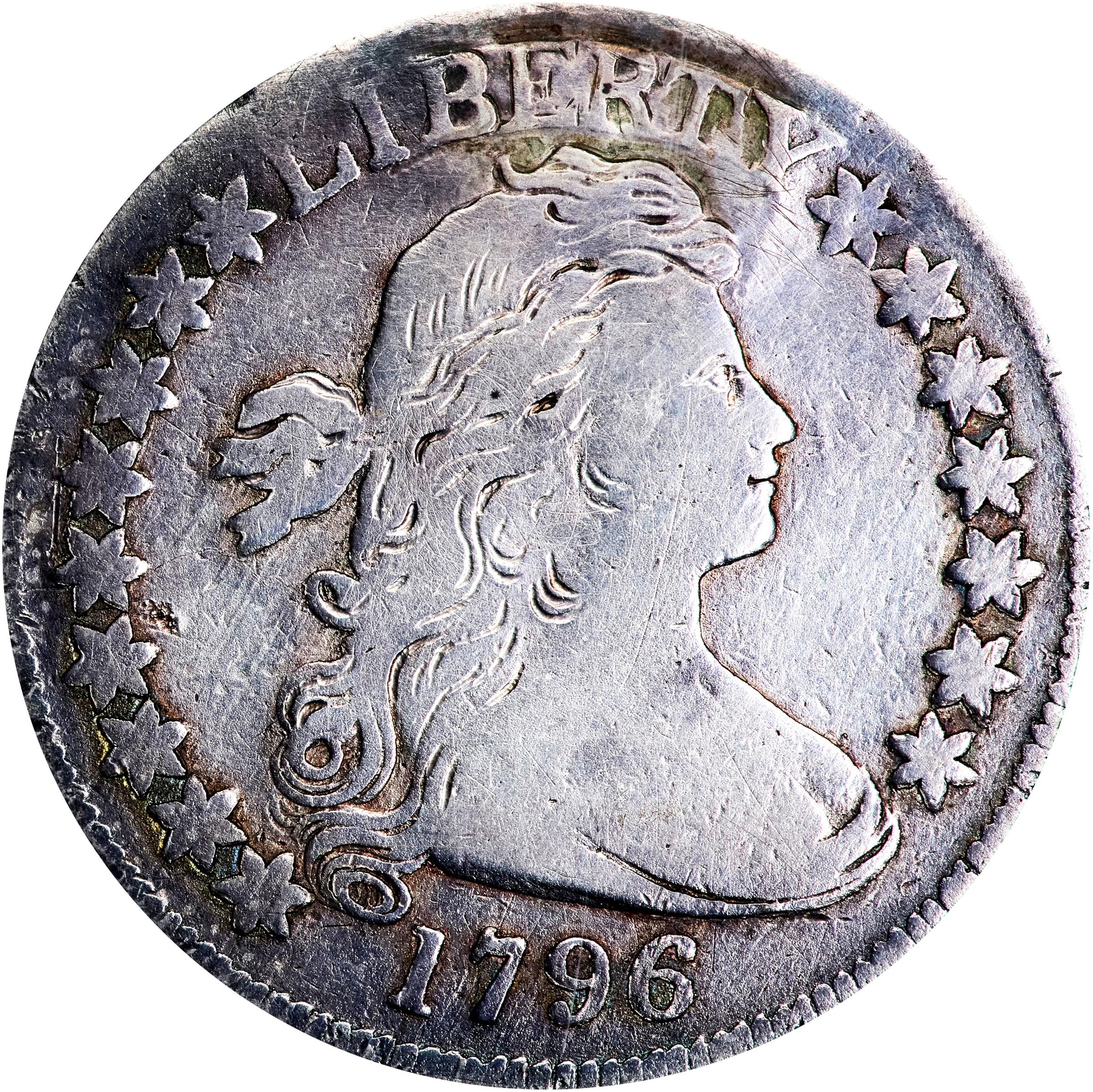 image for: 1796 Draped Bust Half Dollar. Small Eagle. O-102, T-2. Rarity-5+. 16 Stars. AG-3 Details--Plugged (ICG).
