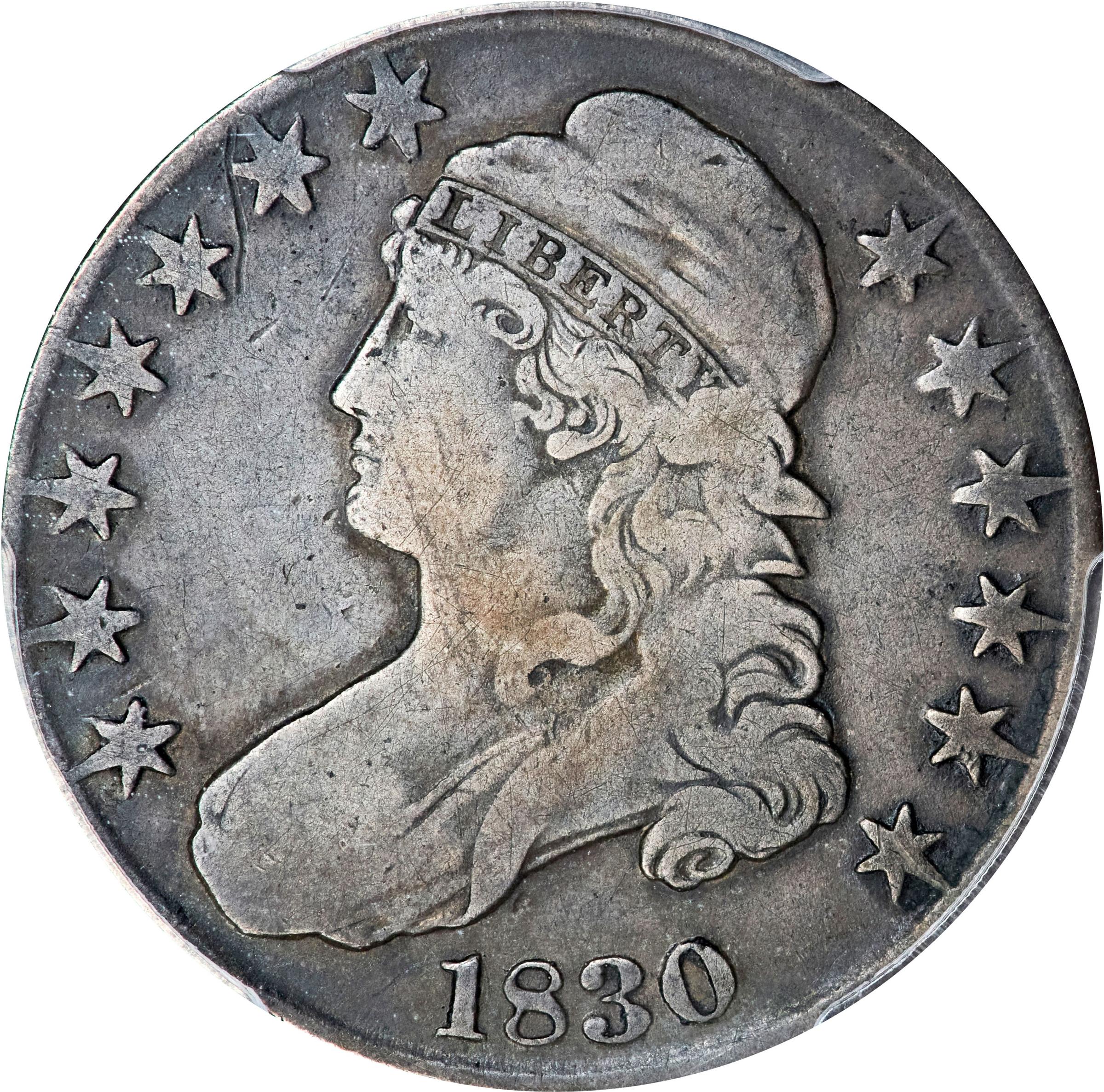 image for: 1830 Capped Bust Half Dollar. O-114. Rarity-5. Large Letters, Small 0. VG-10 (PCGS).