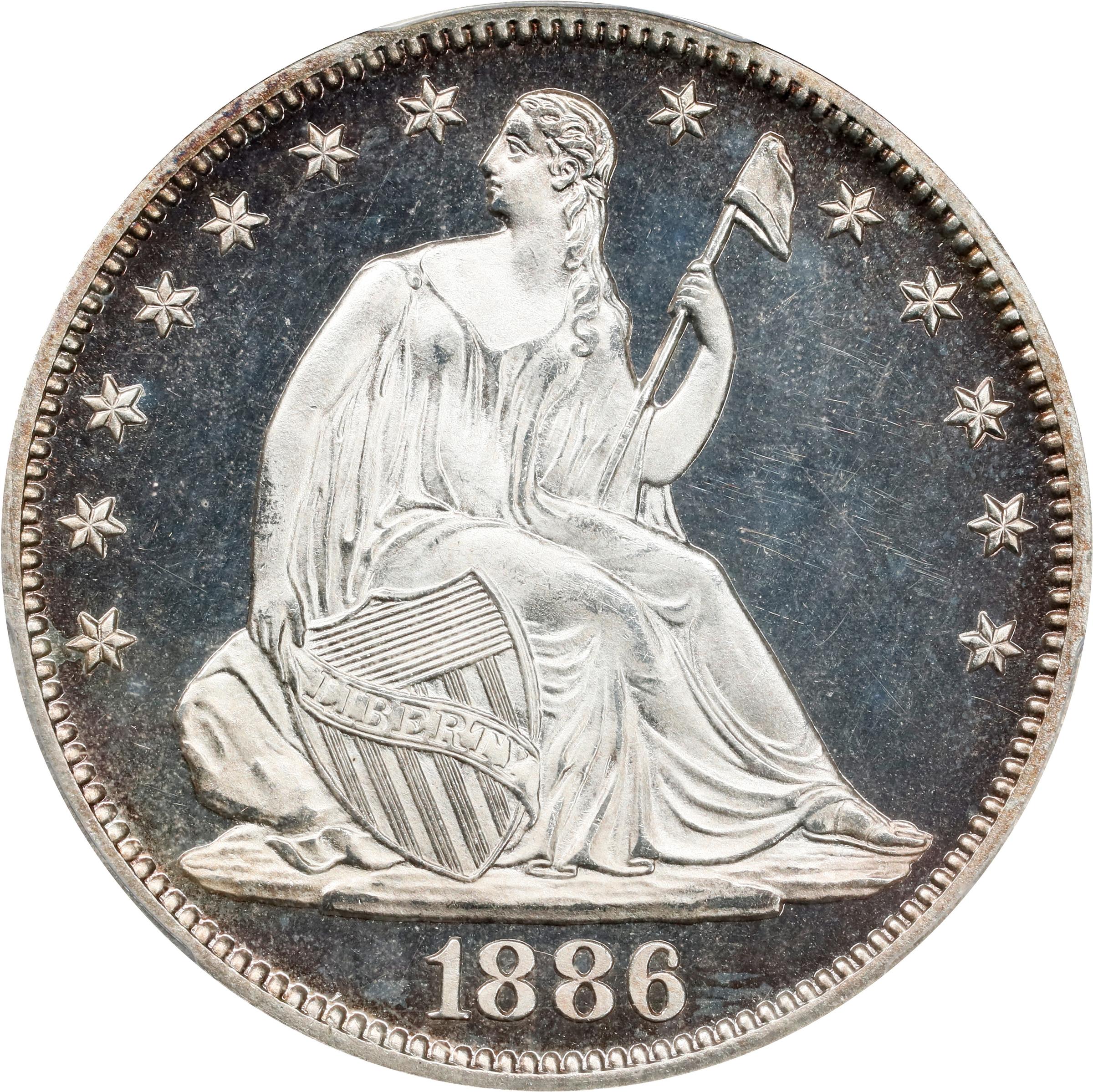image for: 1886 Liberty Seated Half Dollar. Proof-65 Deep Cameo (PCGS). CAC.