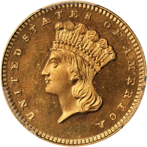 image for: 1860 Gold Dollar. JD-1. Rarity-6+. Proof-65 Cameo (PCGS). CAC.