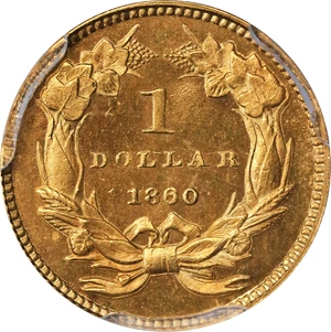 image for: 1860 Gold Dollar. JD-1. Rarity-6+. Proof-65 Cameo (PCGS). CAC.