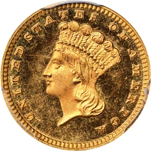 image for: 1881 Gold Dollar. Date Right. JD-1. Rarity-5+. Proof-66 Deep Cameo (PCGS).