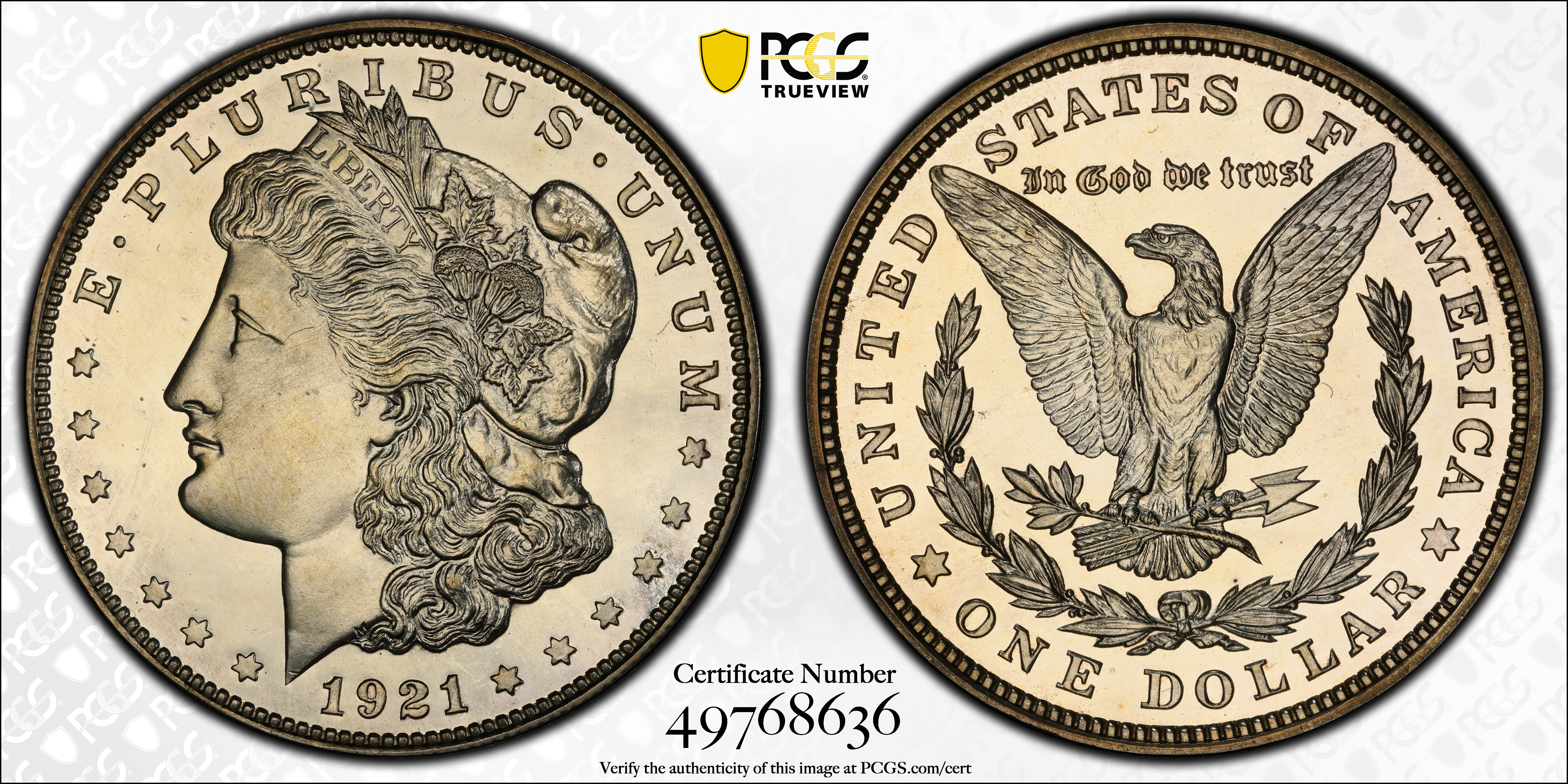 image for: 1921 Morgan Silver Dollar. Chapman. Proof-64 (PCGS). CMQ.
