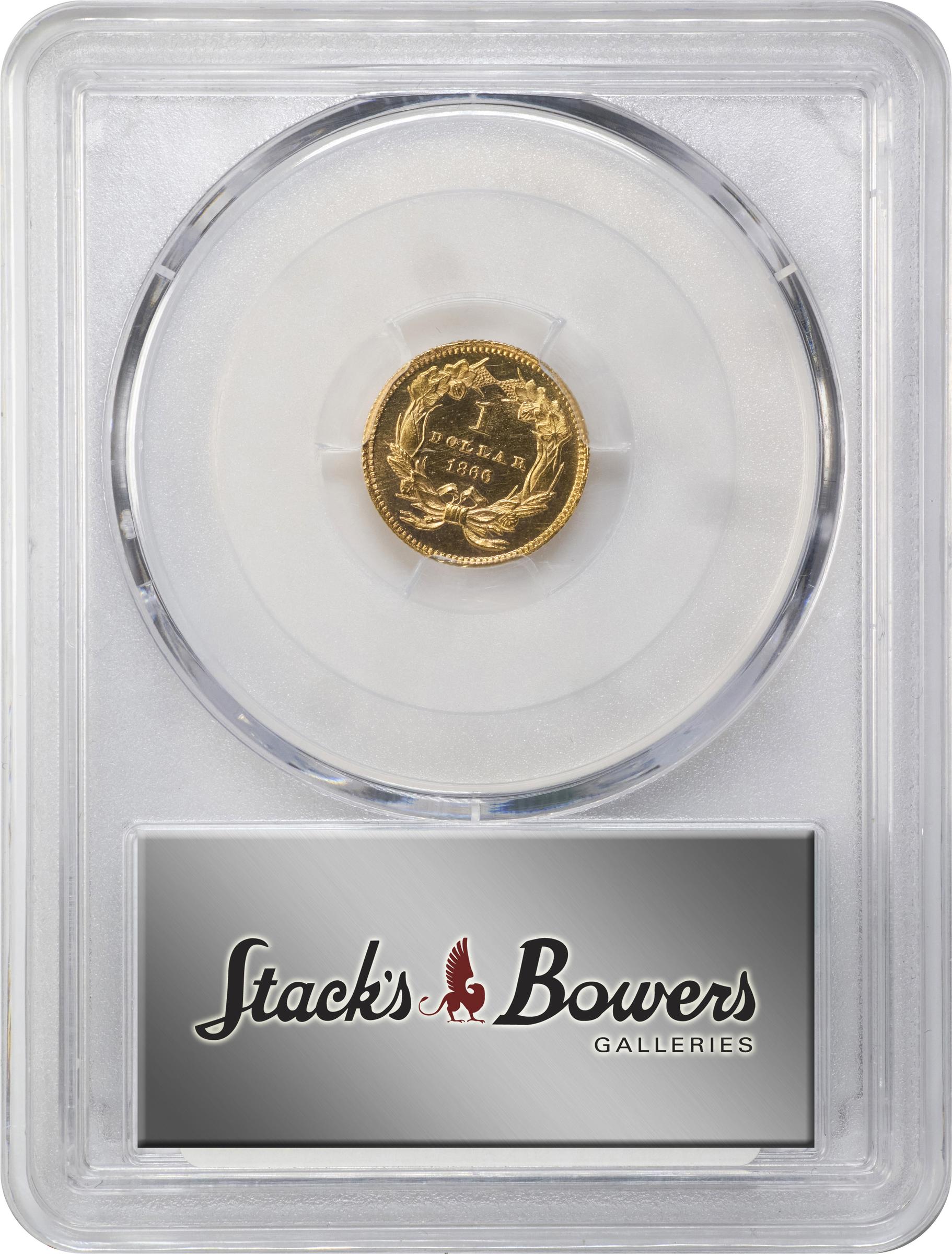 image for: 1866 Gold Dollar. MS-64 PL (PCGS). CAC.