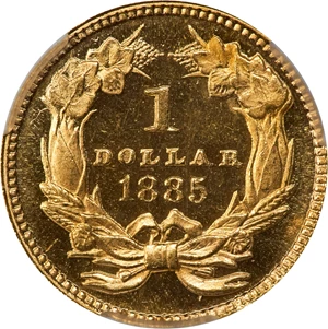 image for: 1885 Gold Dollar. JD-1. Rarity-4. Proof-65 Cameo (CACG).