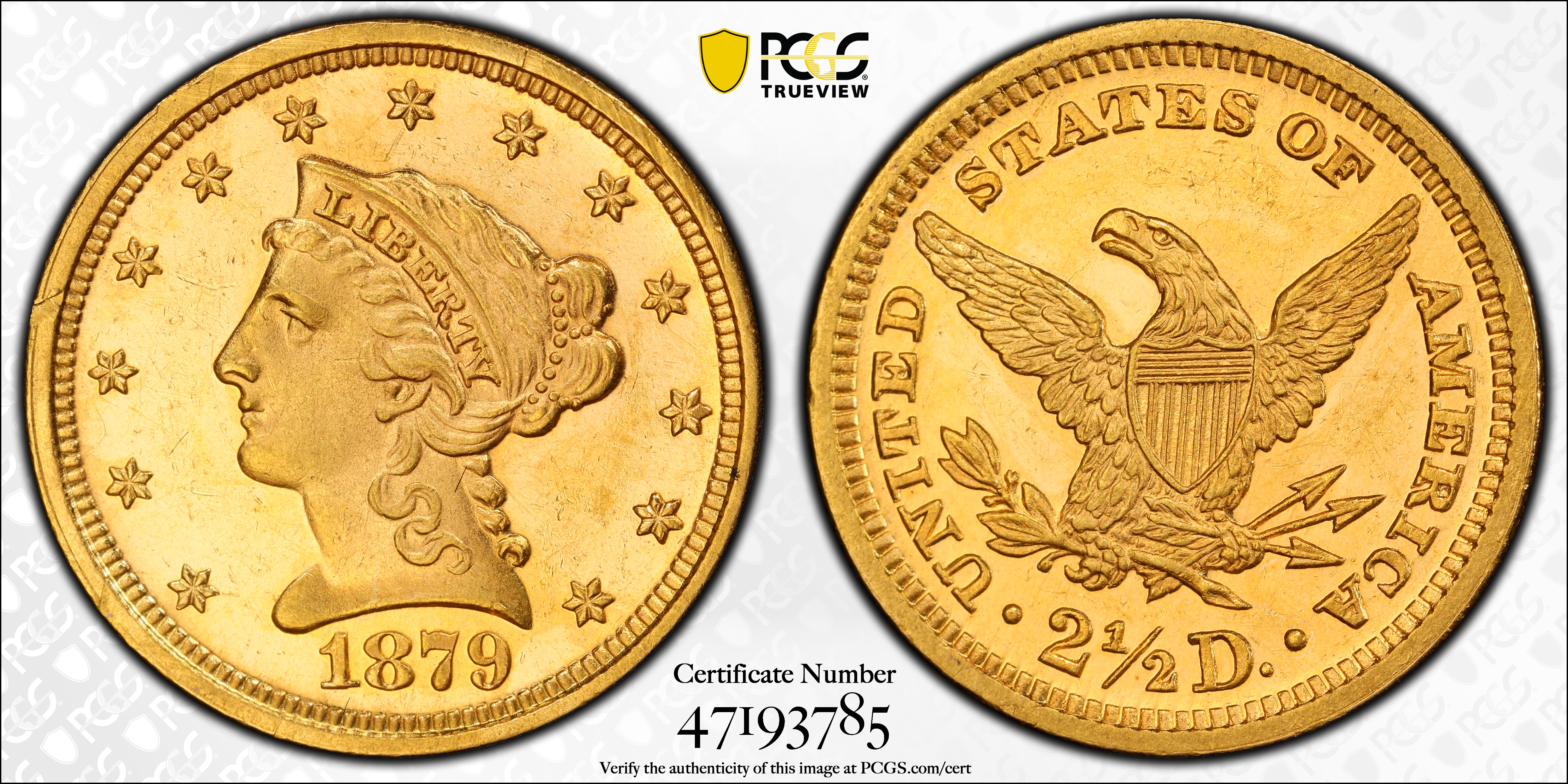 image for: 1879 Liberty Head Quarter Eagle. MS-62 PL (PCGS).