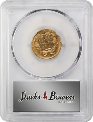 image for: 1884 Three-Dollar Gold Piece. AU-55 (PCGS). CAC. CMQ.