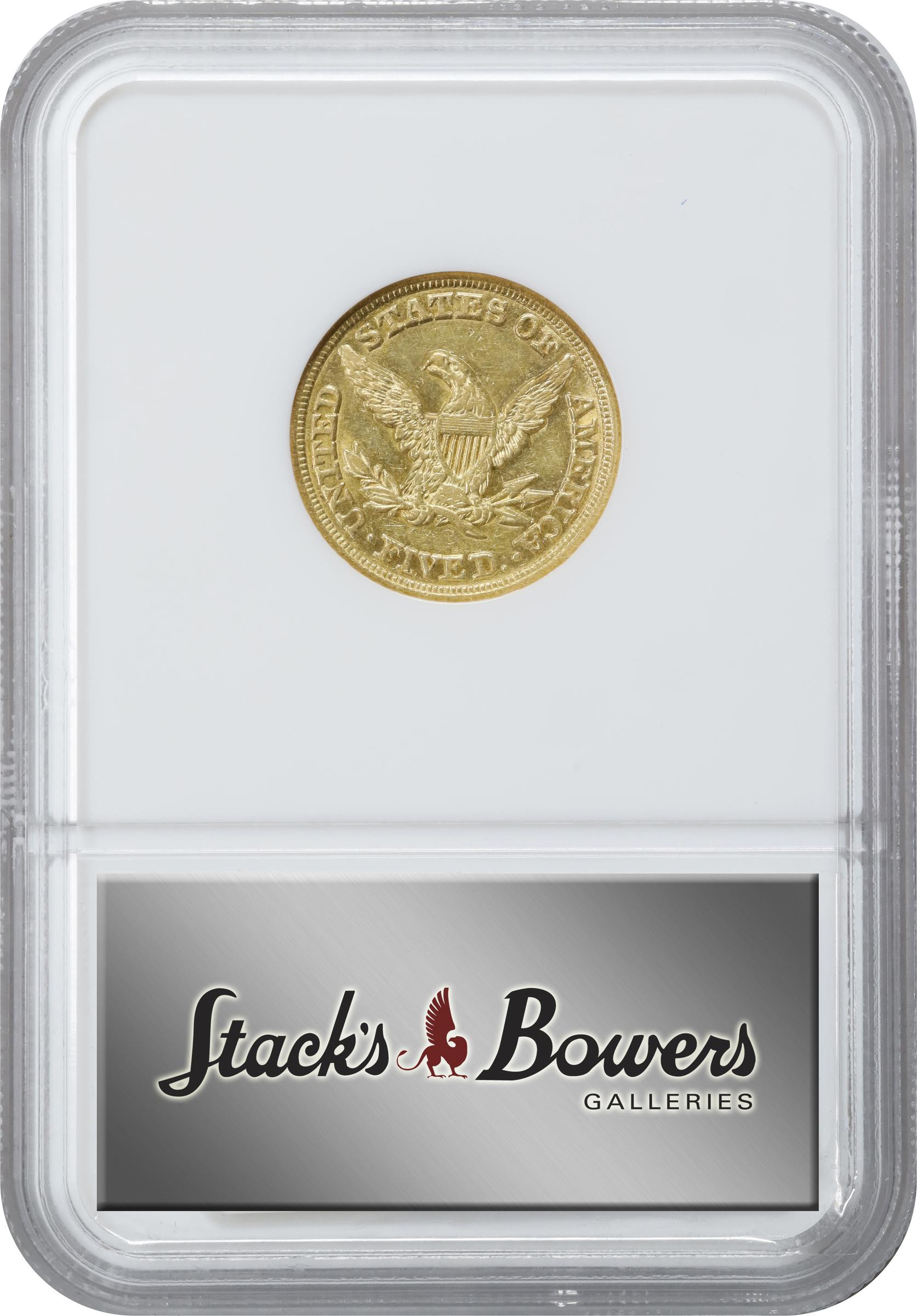 image for: 1850-C Liberty Head Half Eagle. Winter-4. Weak C. AU-50 (NGC).