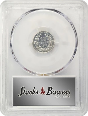 image for: 1870 Pattern Dime. Judd-843, Pollock-942. Rarity-6-. Silver. Reeded Edge. Proof-62 (PCGS).
