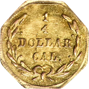 image for: 1872 Octagonal 25 Cents. BG-723, Musante GW-817, Baker-503A. Rarity-6-. Washington Head. MS-62 (PCGS).