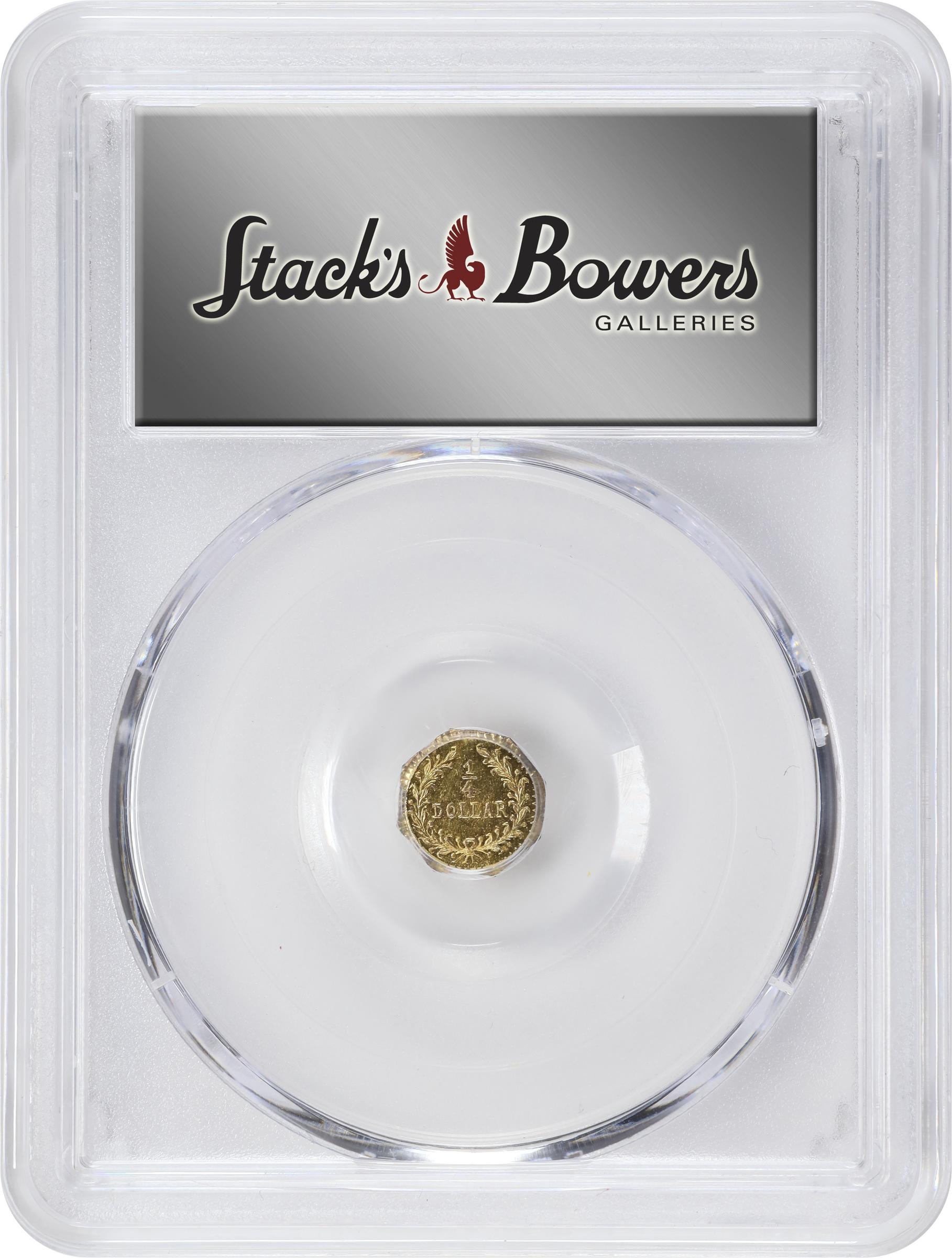 image for: 1874 Octagonal 25 Cents. BG-799Q. Rarity-5+. Indian Head. MS-63 (PCGS).