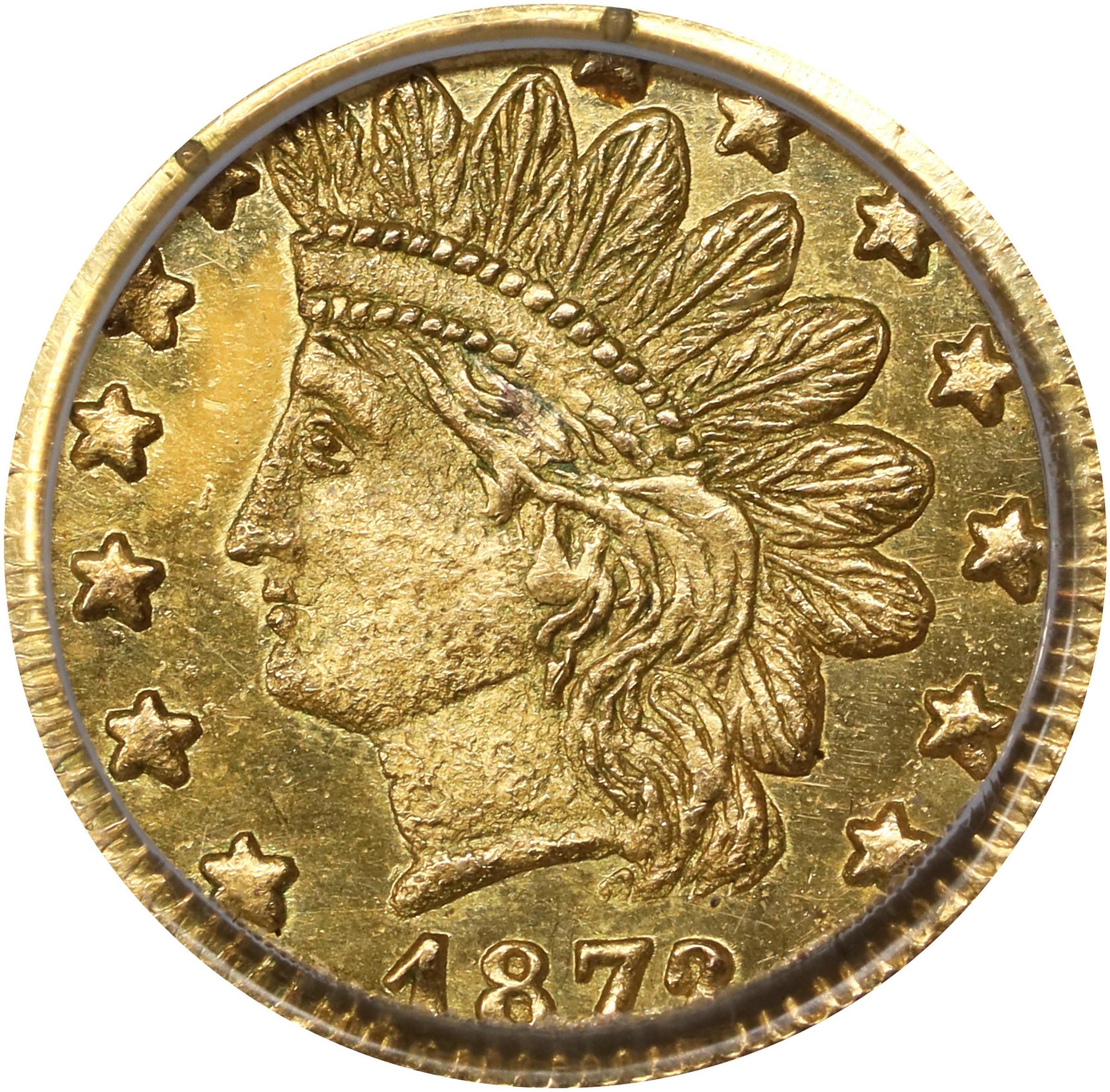 image for: 1872/1 Octagonal 25 Cents. BG-868. Rarity-4+. Indian Head. MS-65 (PCGS).