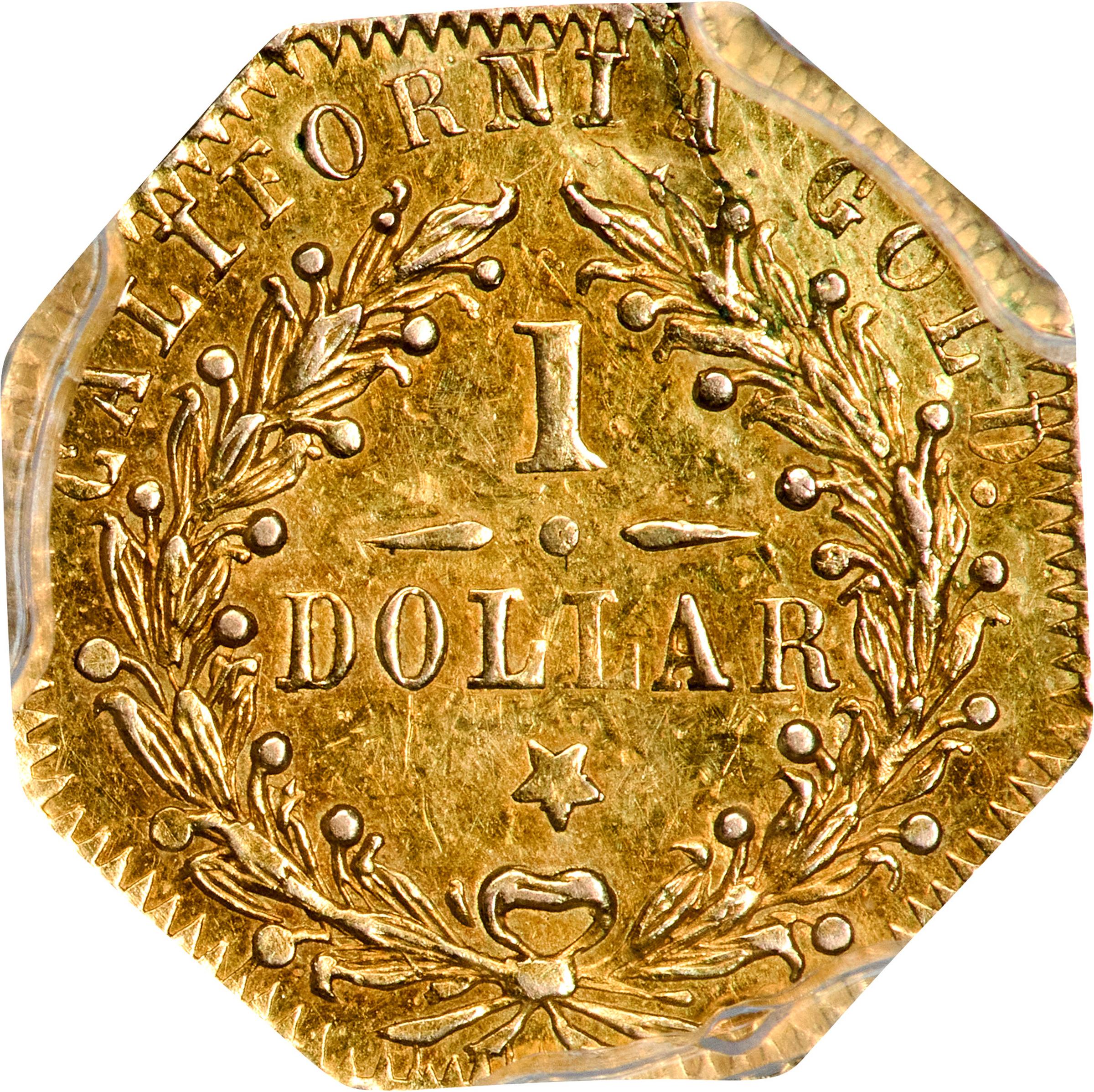 image for: 1873/2 Octagonal $1. BG-1122. Rarity-6+. Indian Head. AU-55 (PCGS).