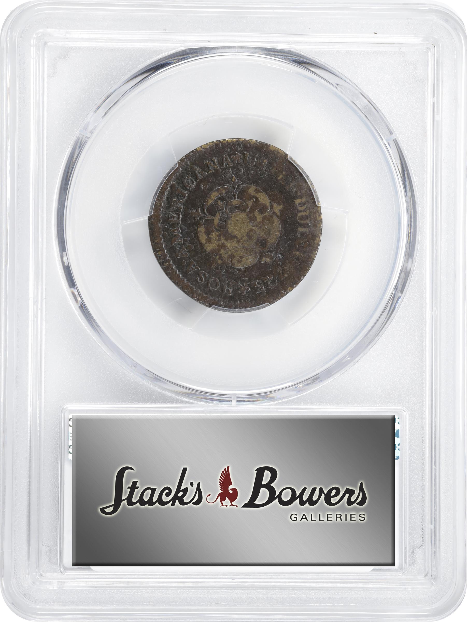 image for: 1723/2 Rosa Americana Halfpenny. Martin 3.1-D.1, W-1226. Rarity-6. Uncrowned Rose. Fine Details--Environmental Damage (PCGS).