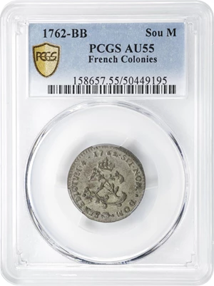 image for: 1762-BB Sou Marque. Strasbourg Mint. Vlack-276a. Rarity-2. Stop After ET. AU-55 (PCGS).