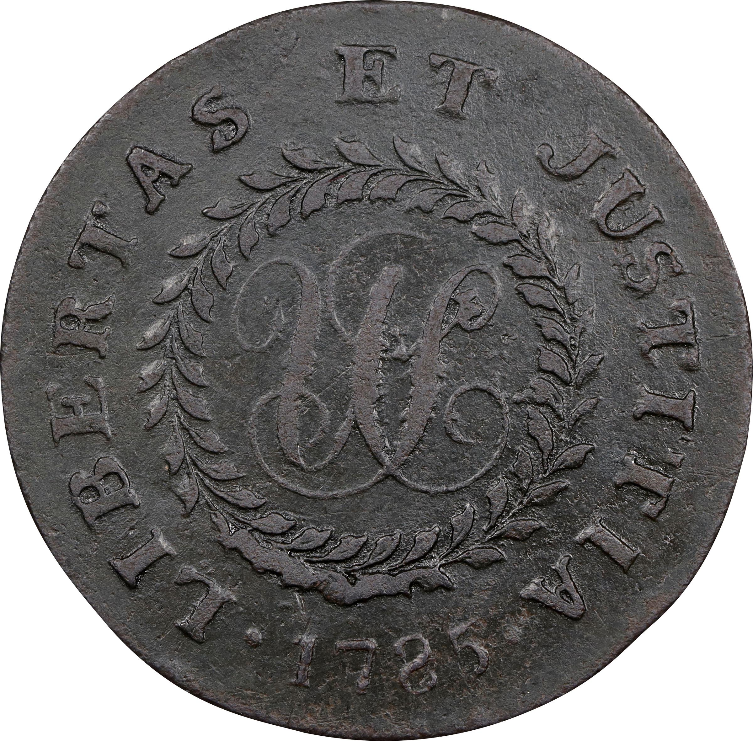 image for: 1785 Nova Constellatio Copper. Crosby 1-B, W-1880. Rarity-4. CONSTELATIO, Blunt Rays. VF-35 (PCGS).