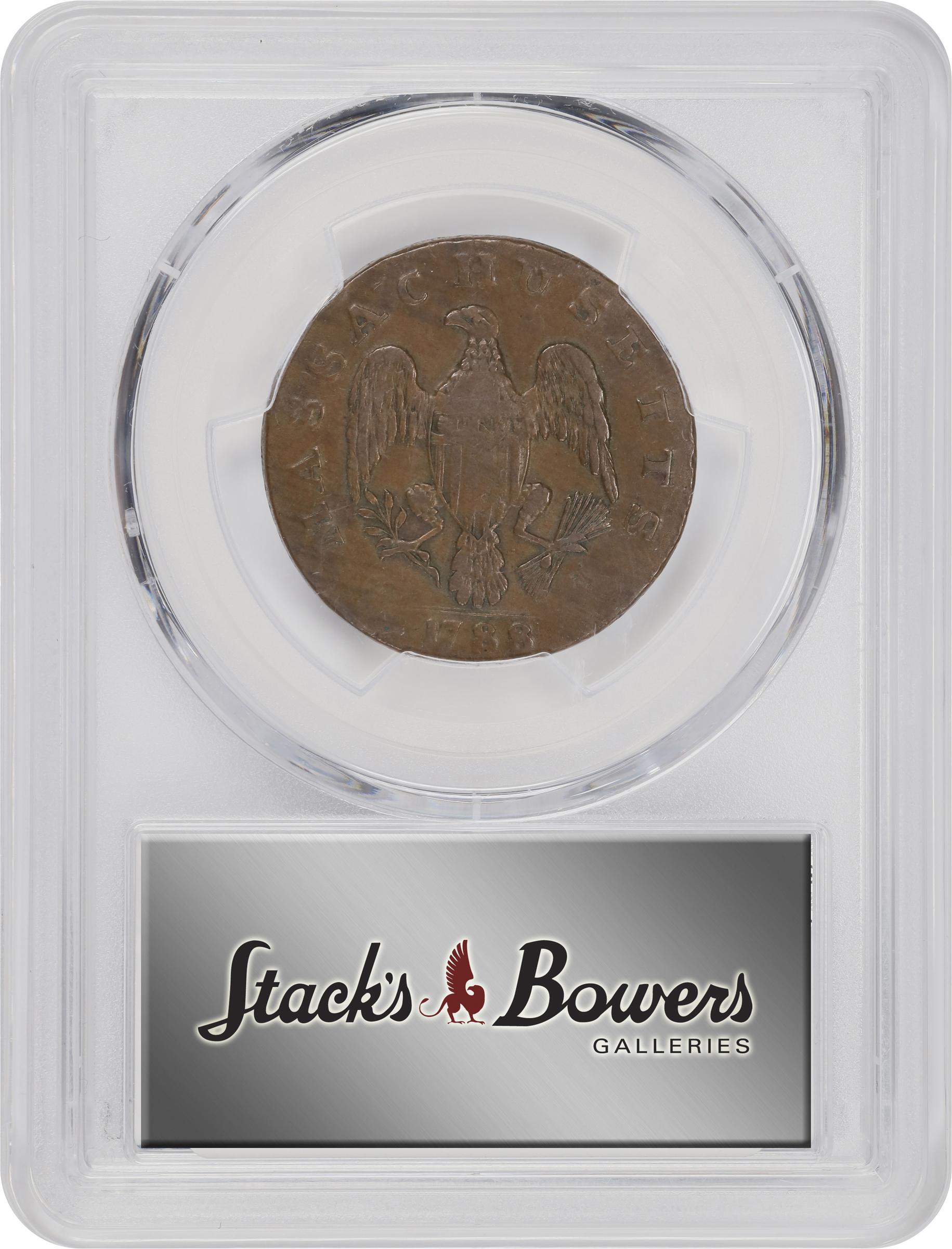 image for: 1788 Massachusetts Cent. Ryder 6-N, W-6240. Rarity-3-. No Period After MASSACHUSETTS. EF-40 (PCGS).