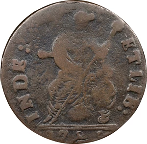 image for: 1785 Connecticut Copper. Miller 7.1-D, W-2440. Rarity-4+. Bust Left. Fine-12 (PCGS).