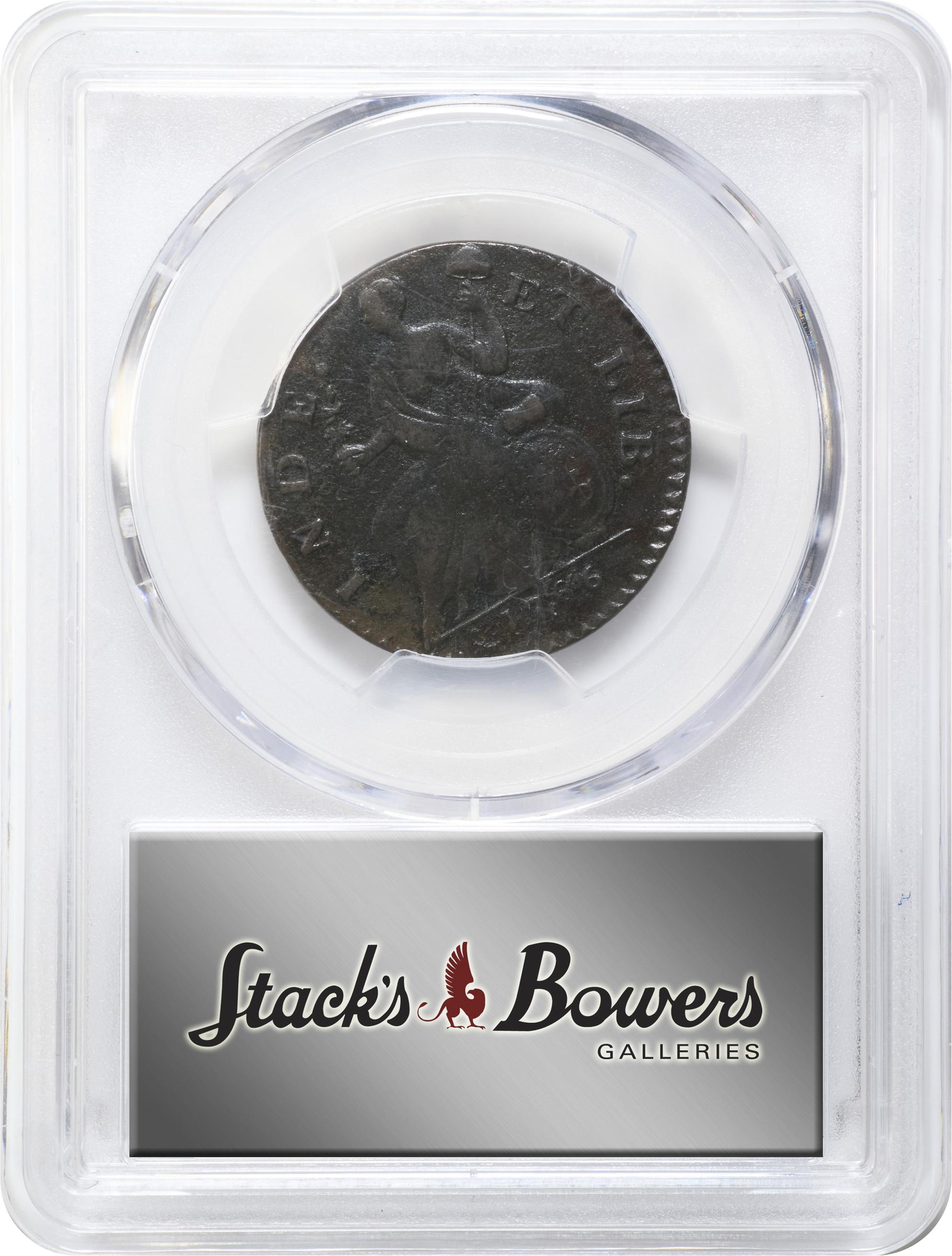 image for: 1786 Connecticut Copper. Miller 3-D.1, W-2510. Rarity-5-. Mailed Bust Right, Scholar's Head. EF Details--Environmental Damage (PCGS).