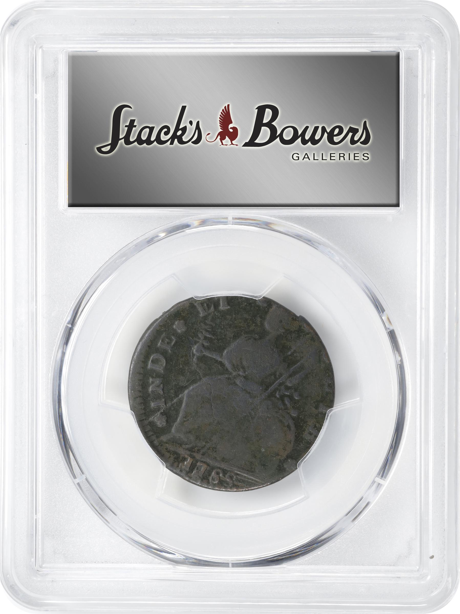 image for: 1788 Connecticut Copper. Miller 13-A.1, W-4535. Rarity-4+. Mailed Bust Left, CONNLC. Fine Details--Environmental Damage (PCGS).