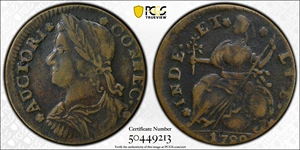 image for: 1788 Connecticut Copper. Miller 15.1-L.1, W-4585. Rarity-4. Draped Bust Left. VF-35 (PCGS).