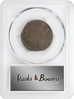 image for: 1747 Machin's Mills Halfpenny. Vlack 1-47A, W-7660. Rarity-5. GEORGIVS II, Group II. VF Details--Corrosion Removed (PCGS).