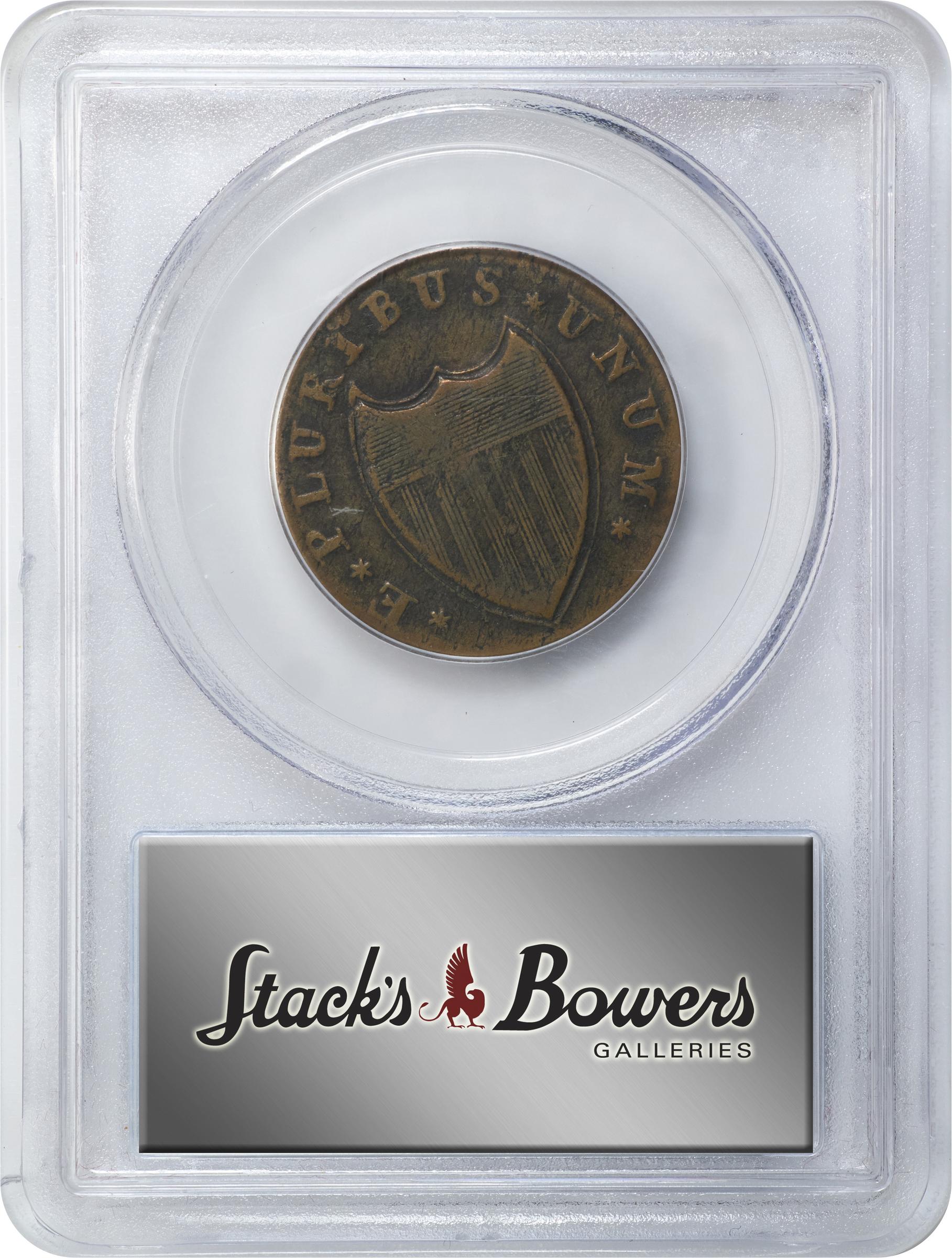 image for: 1787 New Jersey Copper. Maris 48-g, W-5275. Rarity-1. No Sprig Above Plow, Batman Shield. VF-20 (PCGS). CAC.