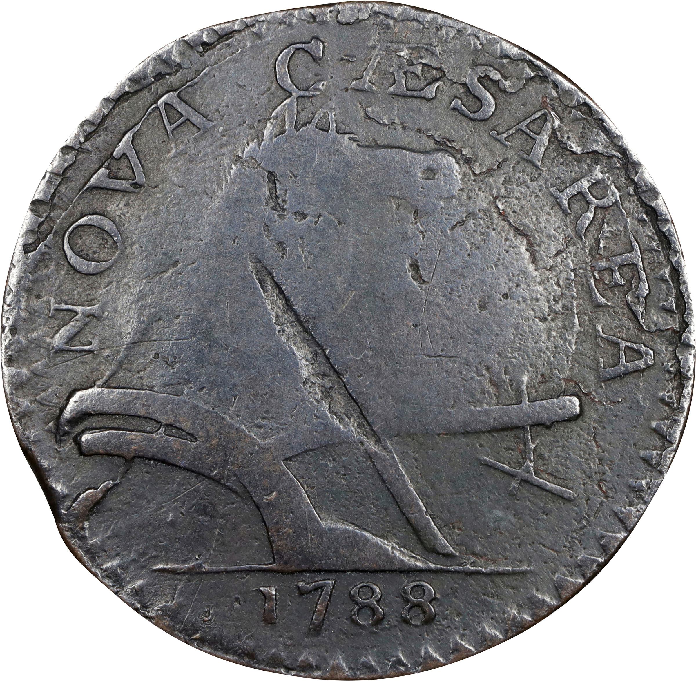 image for: 1788 New Jersey Copper. Maris 65-u, W-5495. Rarity-3. Head Right. Fine.