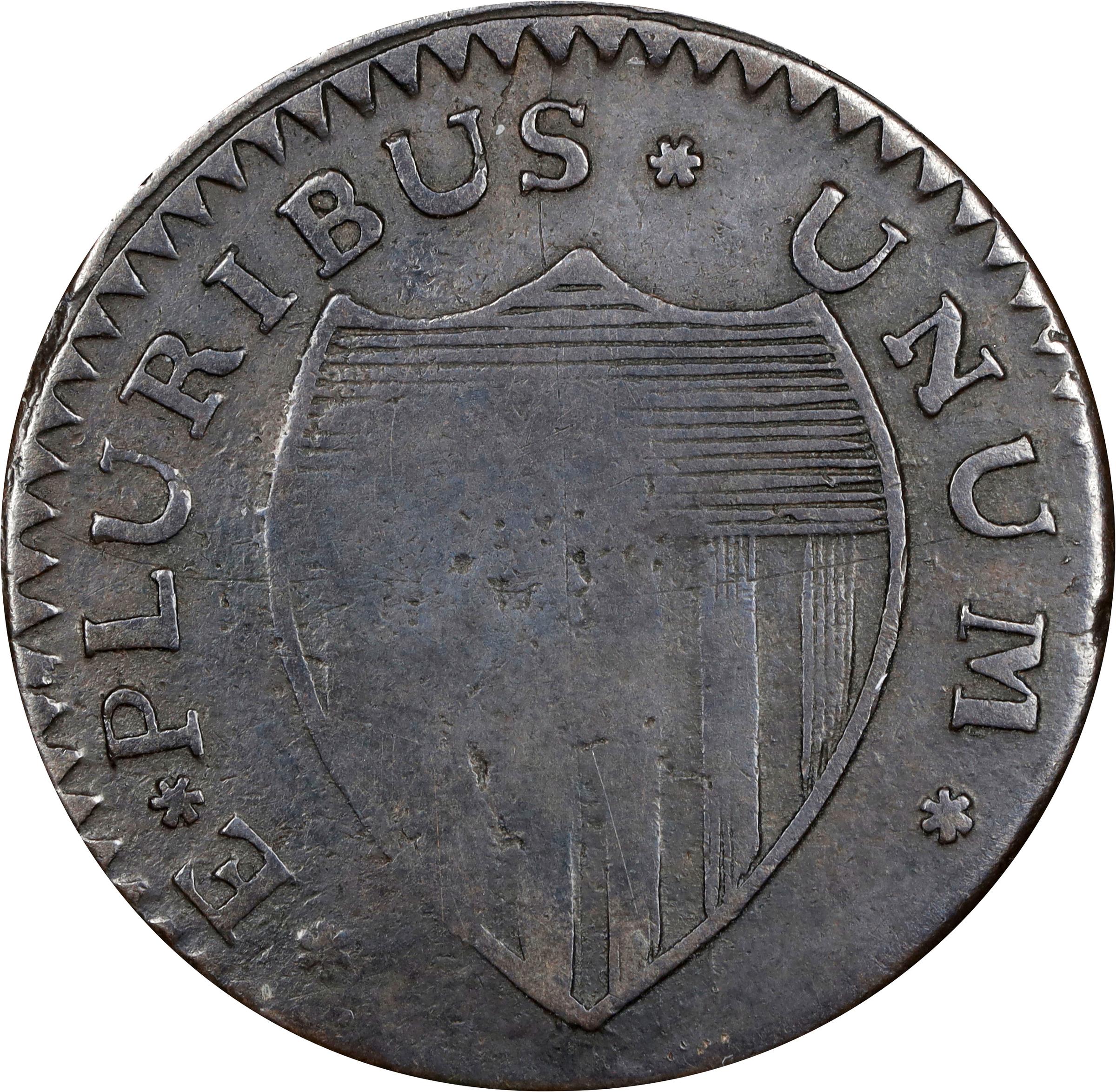 image for: 1788 New Jersey Copper. Maris 65-u, W-5495. Rarity-3. Head Right. Fine.