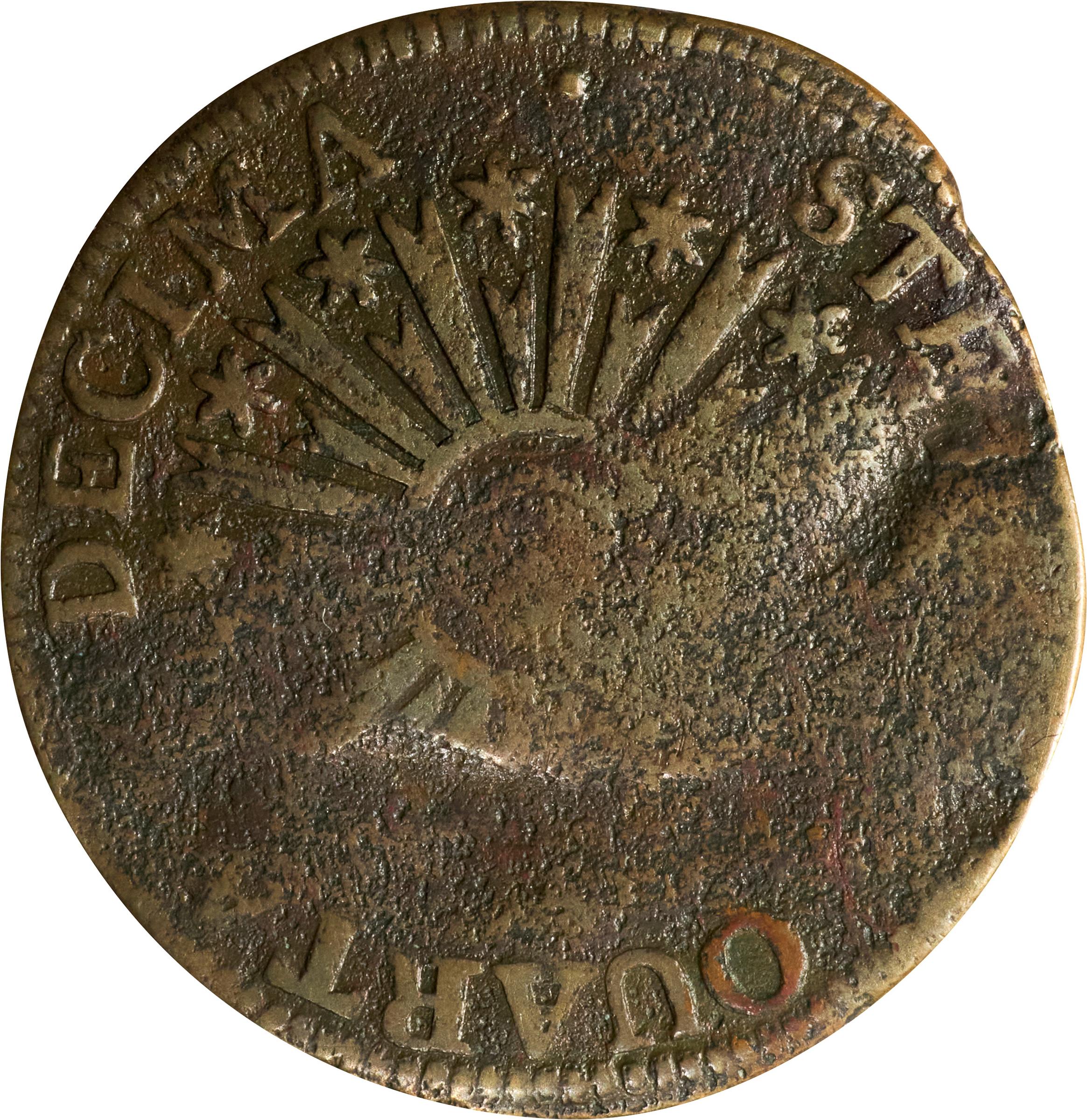 image for: 1785 Vermont Copper. Landscape. RR-4, Bressett 3-C, W-2015. Rarity-4. VERMONTIS. Very Fine, Granular.