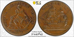 image for: "1781" (ca. 1820) North American Token. W-13980. Rarity-2. VF-35 (PCGS).