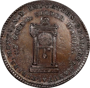 image for: "1789" Mott Token. Breen-1020, Rulau-E NY 610. Thick Planchet. Plain Edge. AU Details--Cleaned (PCGS).