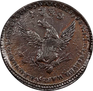 image for: "1789" Mott Token. Breen-1020, Rulau-E NY 610. Thick Planchet. Plain Edge. AU Details--Cleaned (PCGS).